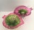 1960s 1960s Mid-Century Modern, Art Glass Pedestal Centerpiece Bowl, Leaf or Fish Shape in Pink, Green, Clear For Sale - Image 5 of 13