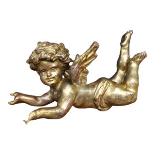Italian Giltwood Cherub Sculpture For Sale