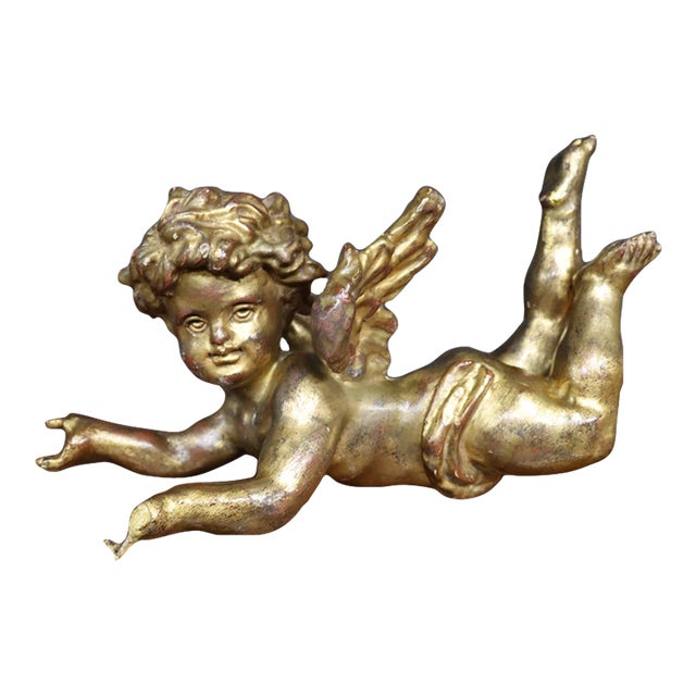 Italian Giltwood Cherub Sculpture For Sale