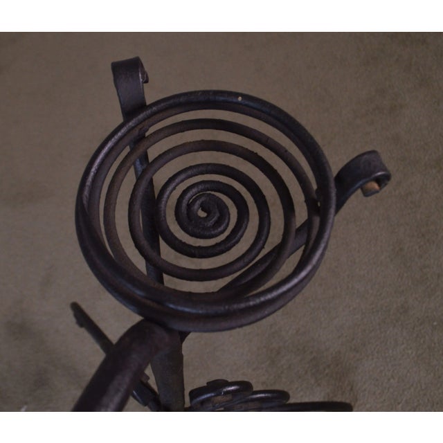 Antique Hand Wrought Iron Tea Kettle Stand For Sale - Image 10 of 13