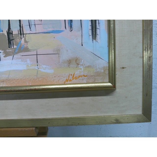 Drawing/Sketching Materials Mid‑Century Parisian Street Scene, Signed For Sale - Image 7 of 8