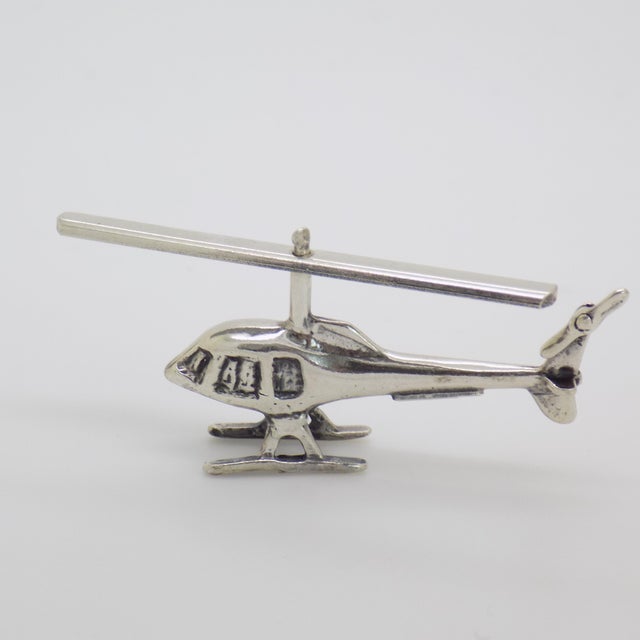 Vintage Italian Handmade Silver Helicopter Miniature, Tuscany, Arezzo, Italy, 1980s For Sale - Image 11 of 11