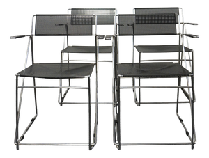 X Line Chairs with Armrests by Niels Jørgen Haugesen, 1970s, Set of 4
