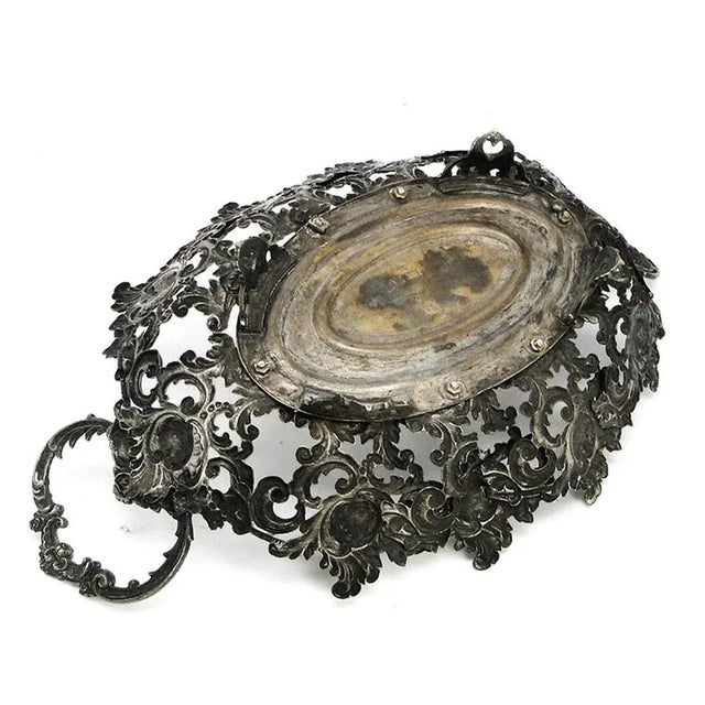 Metal Polish Rococo Bowl from Norblin, 1890s For Sale - Image 7 of 9