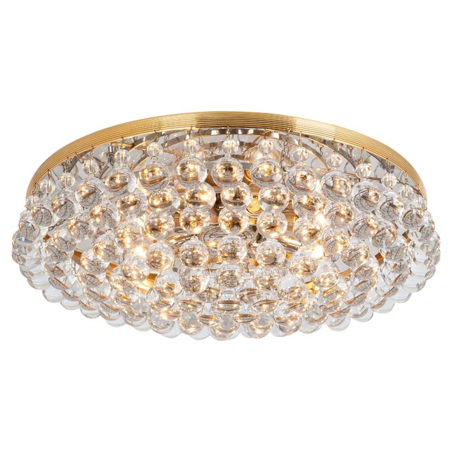 Large Crystal Glass Tear Drop Chandelier attributed to C.Palme, Germany, 1970s For Sale