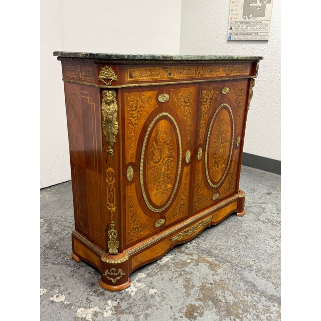 French Louis XVI Style Marquetry Cabinet, Vintage For Sale - Image 3 of 12