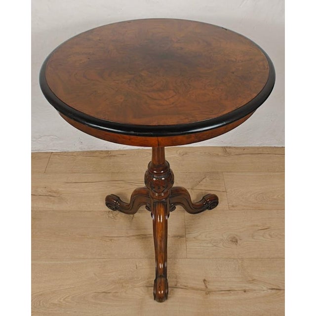 Victorian Occasional Table in Carved Walnut, 1890s For Sale - Image 3 of 15