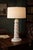 Late 20th Century Large Sculptural Barley Twist Plaster Table Lamp With 17” Linen Drum Shade – 33” Tall For Sale In Los Angeles - Image 6 of 7