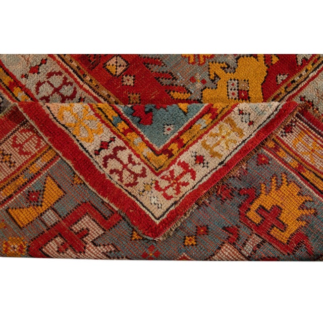 Traditional Late 19th Century Antique Turkish Oushak Wool Rug 12 X 14 For Sale - Image 3 of 13