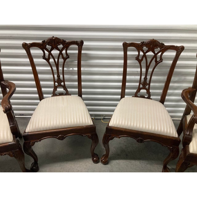 1980s Lexington Furniture Chippendale Ball and Claw Foot Dining Chairs