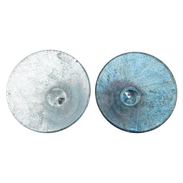 Set of 6 Jeing Hand Blown Pastel Art Glass Martini Glasses, Mixed Sizes For Sale - Image 12 of 18