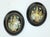 Sweet little souvenirs of the past...a pair of framed floral bouquets created with a mosaic of colored sea shells in a...