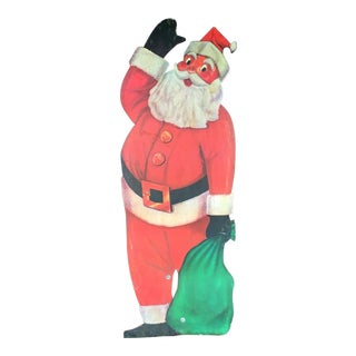 Vintage 1960s Santa Store Display Sign For Sale