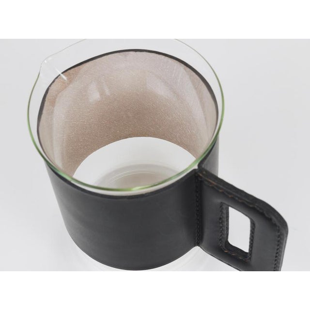 Black Leather Pitcher & Glasses by Carl Auböck, Austria, 1950s, Set of 5 For Sale - Image 12 of 13