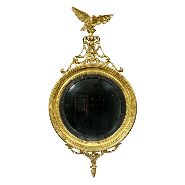 Regency Giltwood Convex Mirror For Sale