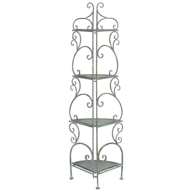 Dark Green Turuca 4 Tier Corner Shelf - Antique Dark Green For Sale - Image 8 of 11