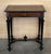 Antique Napoleon III sewing table, circa 1880 The marquetry is made of various woods. A brass feast surrounds the table...