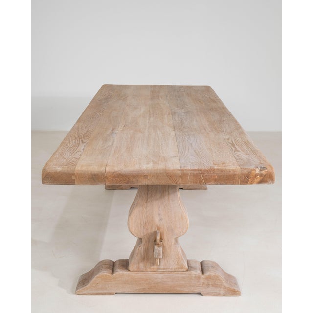 Oak Trestle Dining Table For Sale - Image 13 of 15