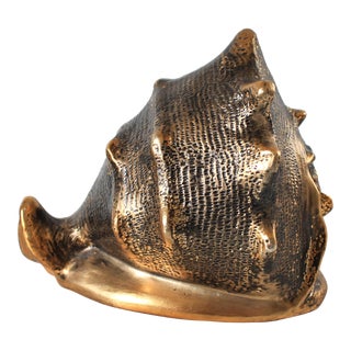 Decorative Gold Ceramic Conch Shell For Sale