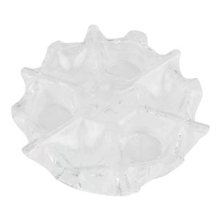 1980s Vintage Muurla Finland Crystal Clear Glass Candles Holder Designer Simo Tavasti For Sale