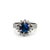 This exquisite black opal and diamond cluster ring is crafted in 18ct white gold, featuring a striking 0.62ct Lightning...
