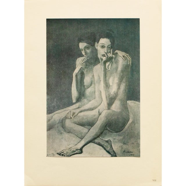 1948 Pablo Picasso Original "Two Friends" Period Lithograph With C. O. A. For Sale