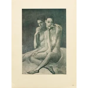 1948 Pablo Picasso Original "Two Friends" Period Lithograph With C. O. A.