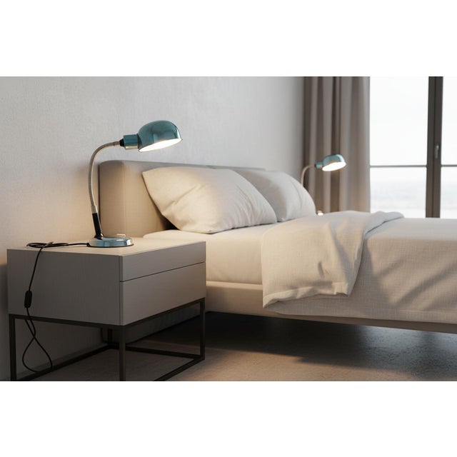 Industrial Space Age Italian Gooseneck Desk Lamps, 1970s, Set of 2 For Sale - Image 3 of 7