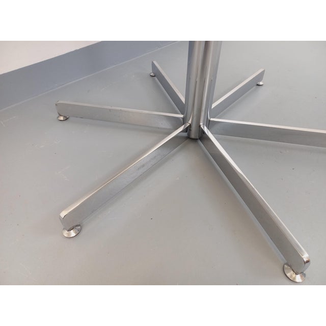 Vintage Round Dining Table in White Marble and Chrome Metal, 1970s For Sale - Image 10 of 17