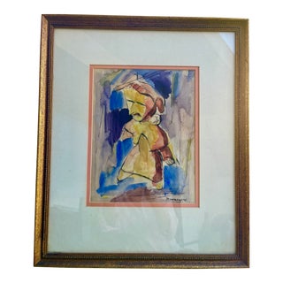 1940s Sam Provenzano Water Color Painting, Framed For Sale