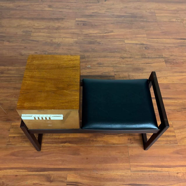 Vintage Teak Entry Bench or Telephone Table For Sale - Image 10 of 11