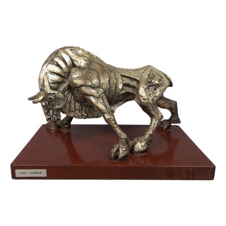 Silver Bull Sculpture by Max Squillace for Studio d'Arte Zaniboni, 1970s For Sale