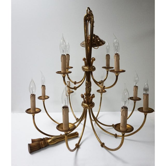 Louis XVI 12-Light Chandelier with Tassels in Gilt Bronze For Sale - Image 13 of 18