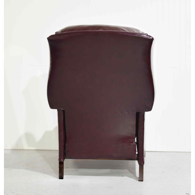 Vintage Traditional Oxblood Leather Wingback Reclining Library Chair by Bradington Young For Sale - Image 12 of 15