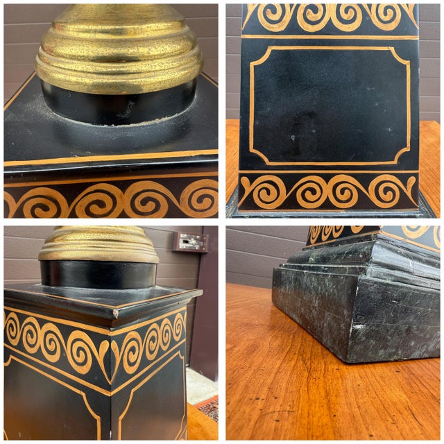 2000s Maitland Smith Hollywood Regency Marble, Black Lacquer, & Brass Planter For Sale - Image 17 of 17
