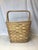 Shabby Chic Vintage Woven Basket For Sale - Image 3 of 12