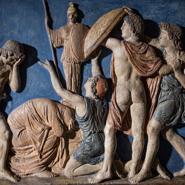 19th Century Ulysses Kills the Suitors Relief in Terracotta attributed to H. W. Bissen, Denmark For Sale - Image 6 of 10