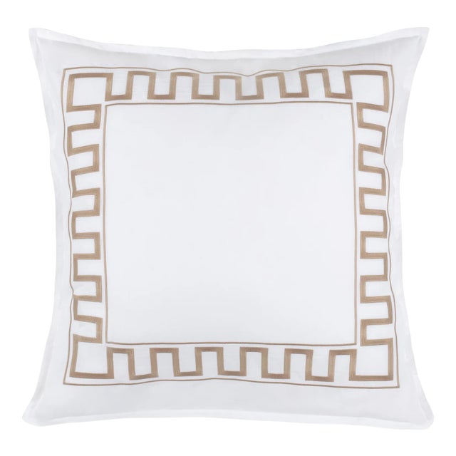 Erin Gates x Kassatex Greek Key Euro Sham, Set of 2 in Taupe For Sale