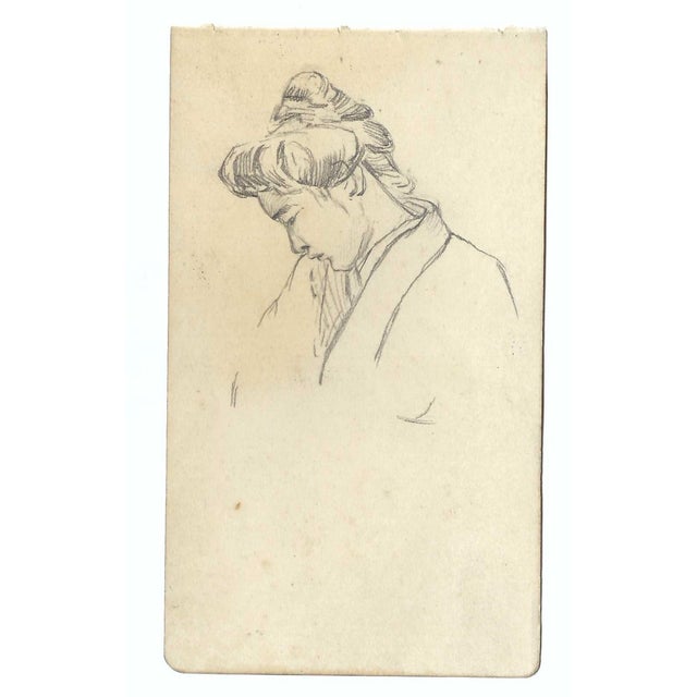 Drawing of a figure in traditional outfit by a Japanese artist. Some pages are signed by the artist Shirosu and dated,...