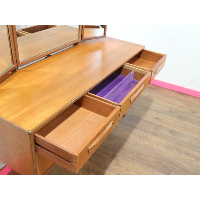 1960s Mid Century Modern Vintage Teak Vanity Desk by G Plan Dansih Style Dresser For Sale In Greensboro - Image 6 of 11