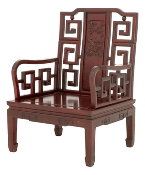 Chinese Carved Rosewood Armchair