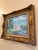 Beautiful vintage impressionist oil-on-canvas landscape featuring a waterfront estate surrounded by trees, flowers, and...