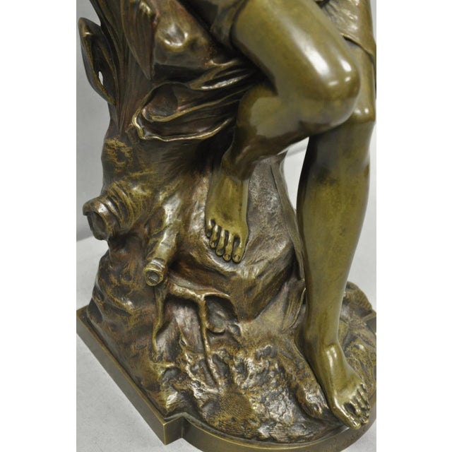 Metal Antique Edouard Drouot (1859-1945) "La Rosse" French Bronze Sculpture of Woman For Sale - Image 7 of 18