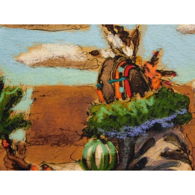 1990s Larry Fodor "Tsitoto" 1987 Hand Signed Southwestern Art Lithograph For Sale - Image 5 of 6
