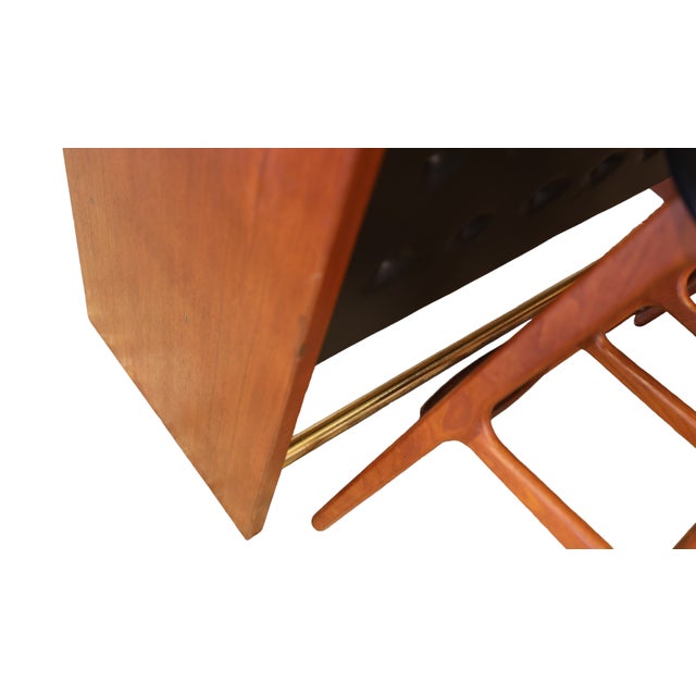 Danish Cocktail Bar in Teak and Button-Upholstered Front, 1950s For Sale - Image 11 of 18