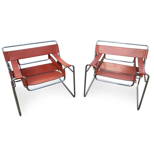 1980s Wassily B3 Armchair in Chrome and Tan Leather from Marcel Breuer For Sale - Image 5 of 12