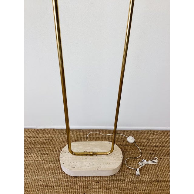 Postmodern Vintage 1980s Tommaso Brass Double Lotus Floor Lamp by Tommaso Barbi For Sale - Image 3 of 13