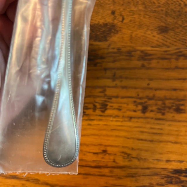 Metal 1990s Christofle Perles Solid Sterling Silver Standard Teaspoon .925 For Sale - Image 7 of 12