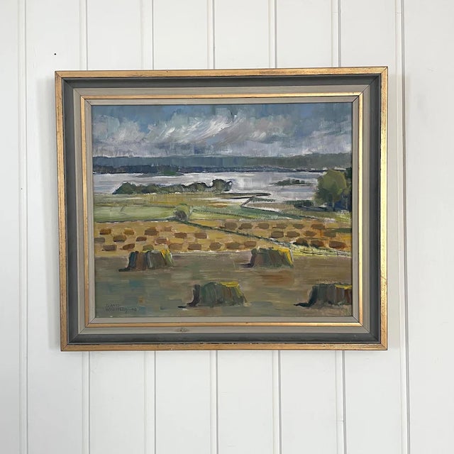 1943 Mid Century Swedish Modernist Landscape by David Widholm For Sale - Image 14 of 17