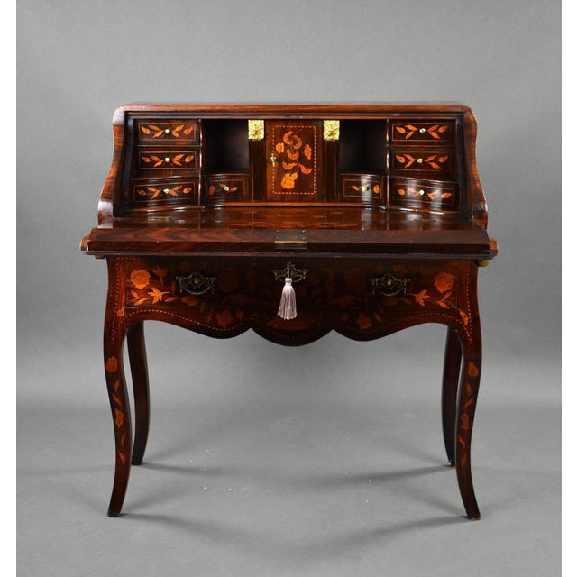 19th Century Dutch Marquetry Bureau, 1800s For Sale - Image 3 of 14